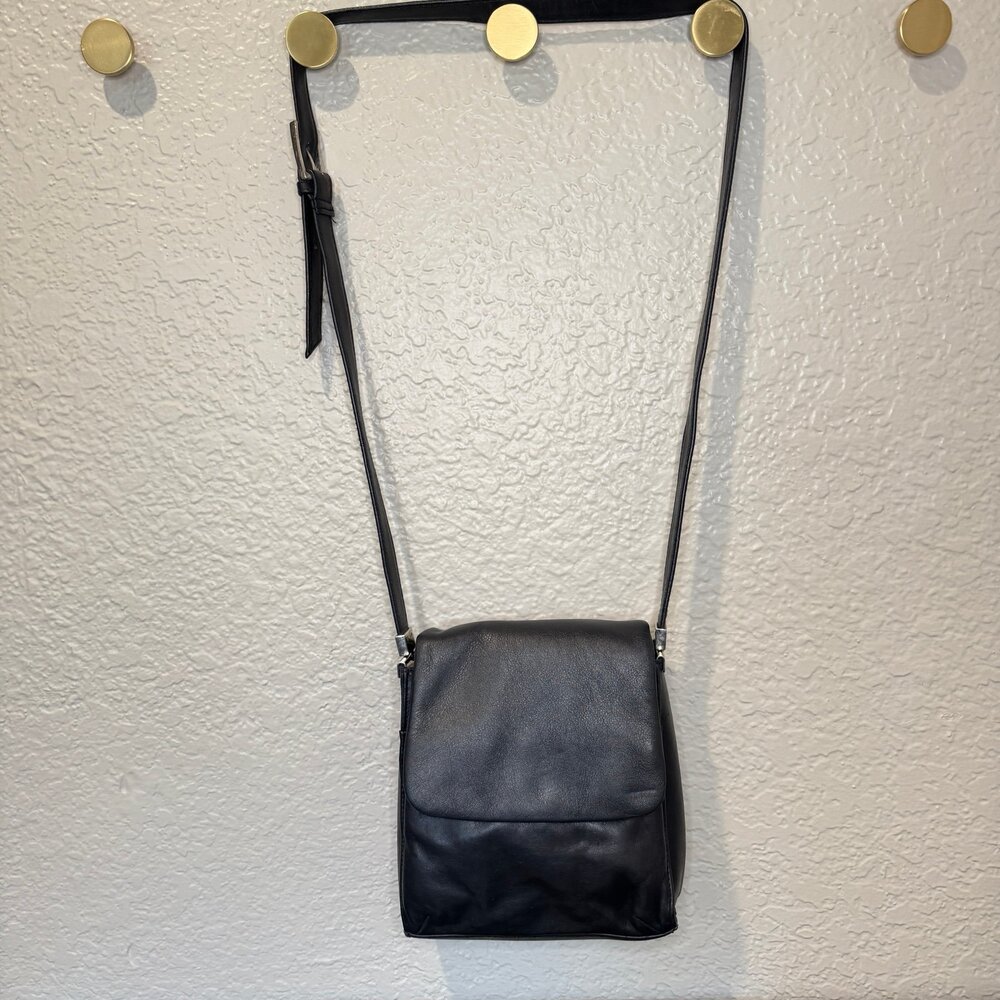 Vintage Y2K Hillard & Hanson Crossbody Black Leather Bag
